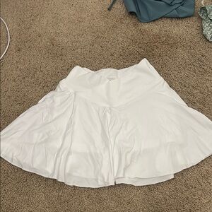 White Asymmetrical Skater Mini Skirt